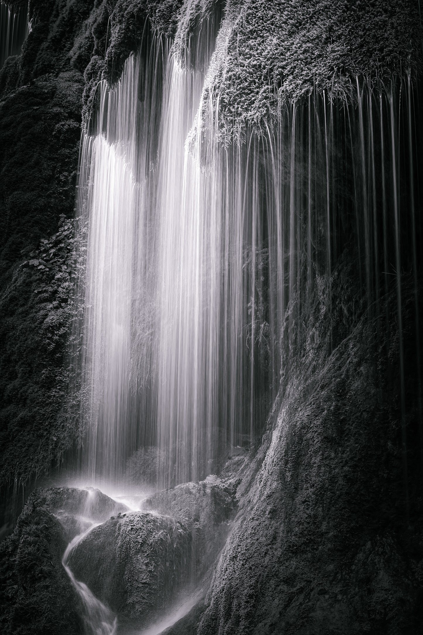 Image Title: Veil of Water Photographer: Marcus Danz Location: Wildsteig, Germany Image description: Fanned out by the moss growth, this waterfall (Schleierfälle) conjures up a gentle veil that seems to be made of precious silk threads. High quality Fine Art print up to 36 inch / around 90 centimeters on Hahnemühle paper available.