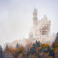 Image Title: Autumn under Neuschwanstein Photographer: Marcus Danz Location: Schwangau, Germany Image description: Shrouded in mist, Neuschwanstein Castle towers majestically above the autumnly colored woods. High quality Fine Art print up to 36 inch / around 90 centimeters on Hahnemühle paper available.
