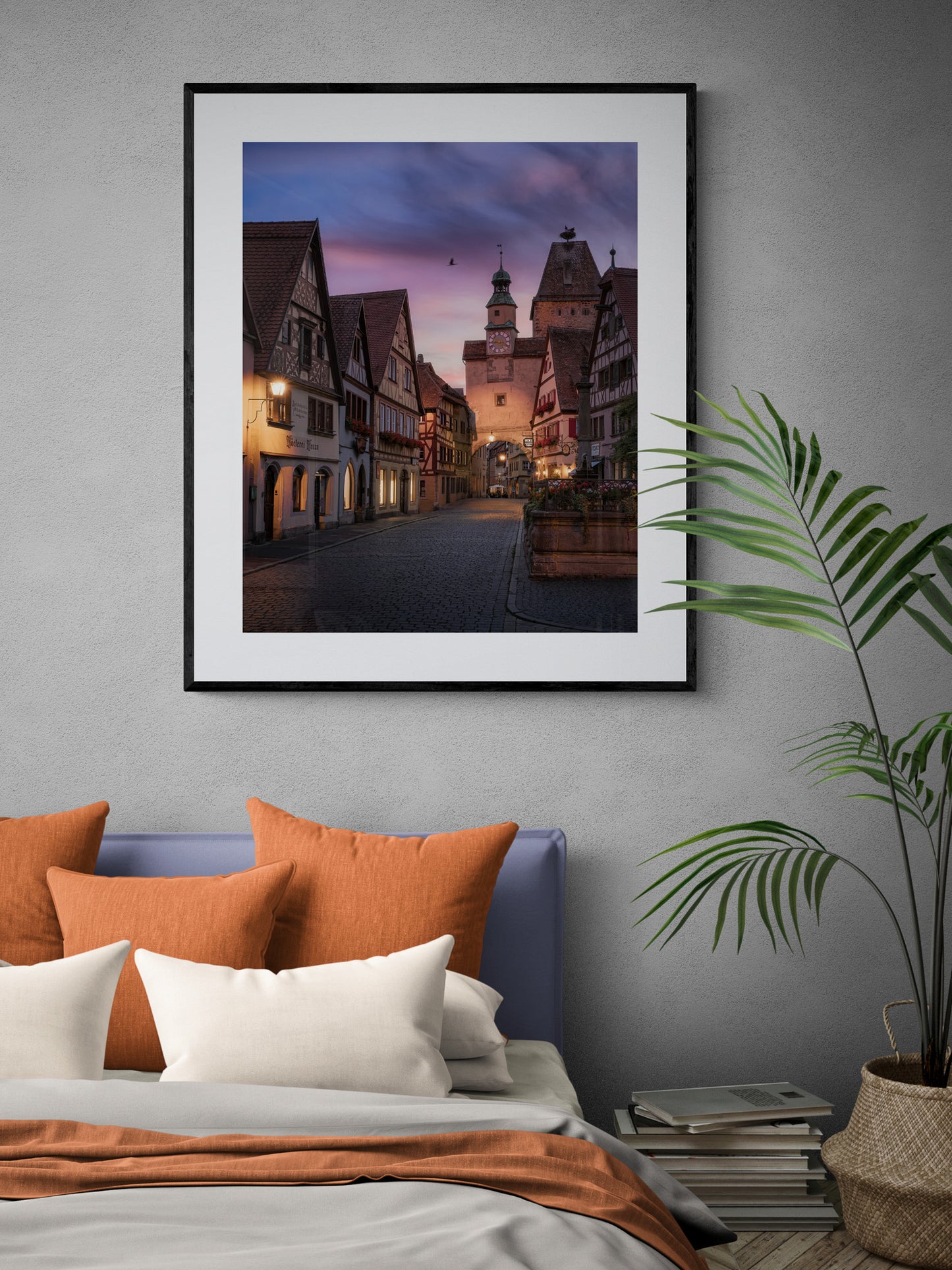 Image Title: Daddy is coming Photographer: Marcus Danz Location: Rothenburg ob der Tauber, Germany  Image description: Beautiful sunset view of the Markus Tower n the romantic town of Rothenburg ob der Tauber. High quality Fine Art print up to 36 inch / around 90 centimeters on Hahnemühle paper available. Large variant in bedroom.