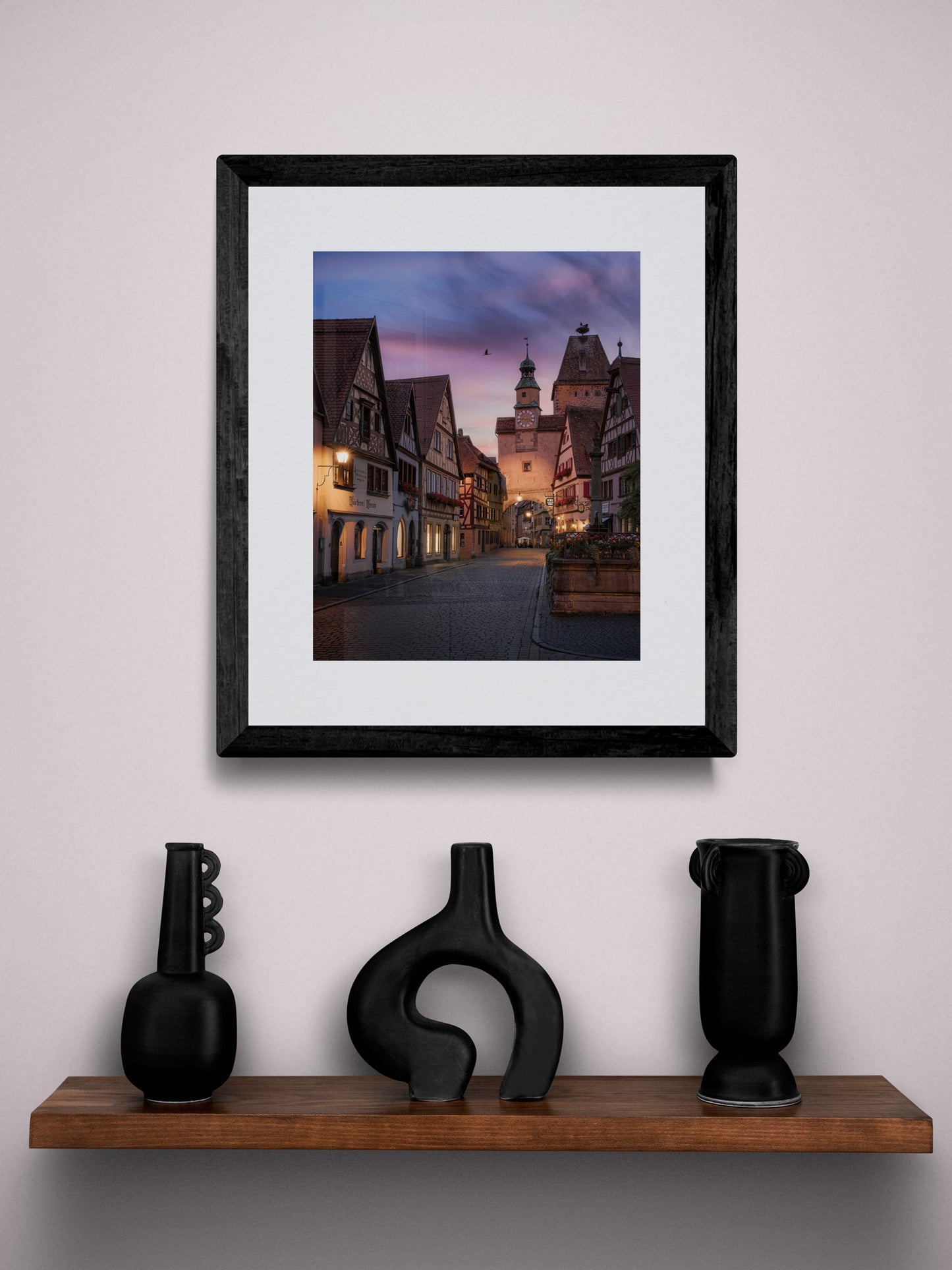 Image Title: Daddy is coming Photographer: Marcus Danz Location: Rothenburg ob der Tauber, Germany  Image description: Beautiful sunset view of the Markus Tower n the romantic town of Rothenburg ob der Tauber. High quality Fine Art print up to 36 inch / around 90 centimeters on Hahnemühle paper available. Small variant over shelf.