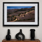 Image Title: Glowing Cypress Road Photographer: Marcus Danz Location: Monticchiello, Italy Image description: Car lights trace the winding course of one of the most beautiful cypress roads in Tuscany, Italy. High quality Fine Art print up to 36 inch / around 90 centimeters on Hahnemühle paper available. Small variant over shelf.