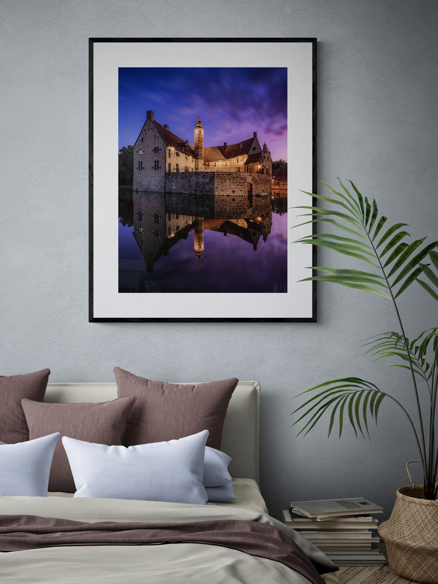 Image Title: Time flies by Photographer: Marcus Danz Location: Lüdinghausen, Germany Image description: Vischering Castle, my home town‘s medieval jewel, shines in all its beauty on this perfect summer evening shortly after sunset. High quality Fine Art print up to 36 inch / around 90 centimeters on Hahnemühle paper available. Large variant in bedroom.