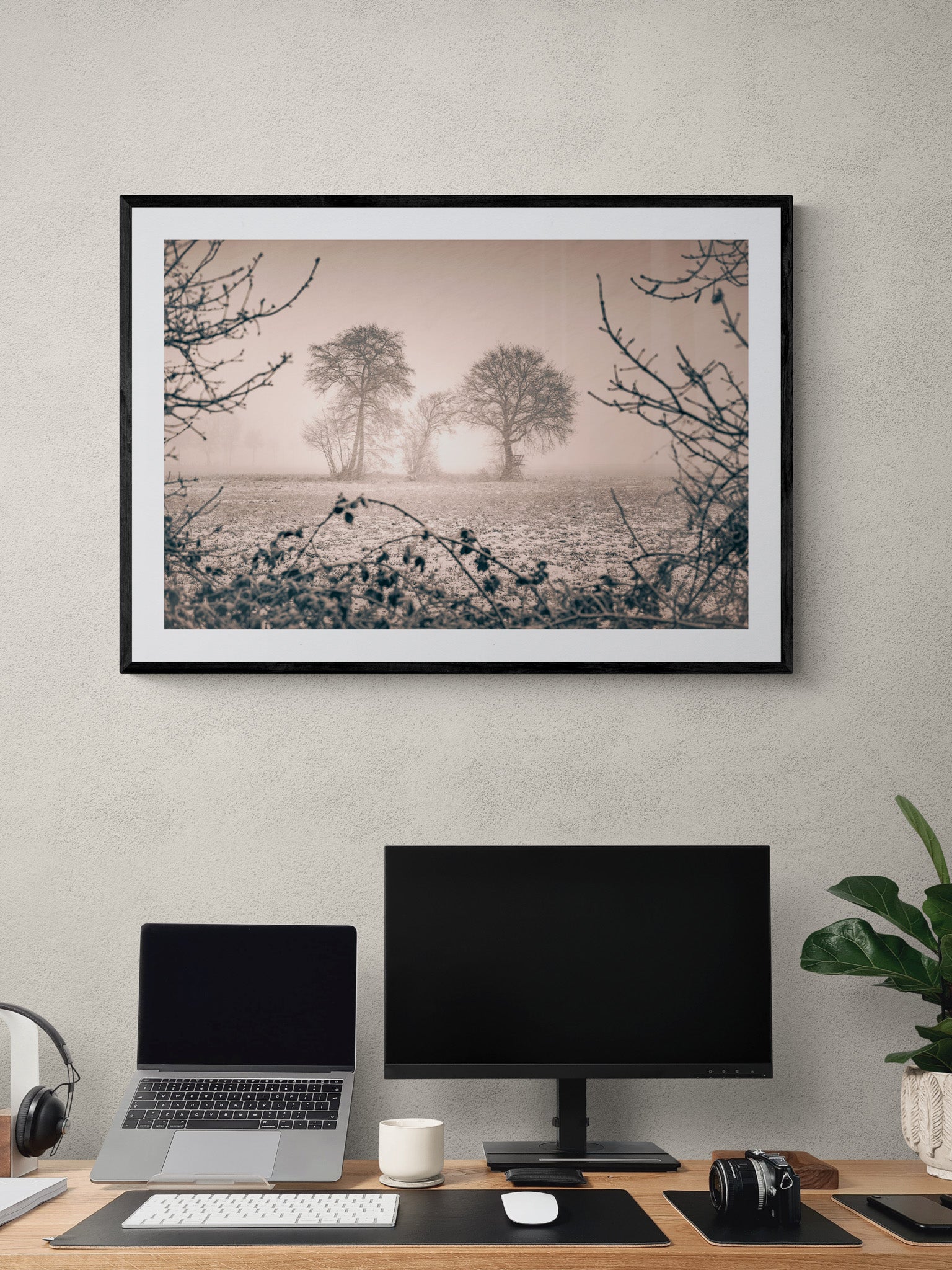 Image Title: Winter is coming Photographer: Marcus Danz Location: Olfen, Germany Image description: The unexpected onset of the first snowfall in the winter of 2017/18 provides this group of trees in near the town of Olfen with a special light atmosphere. High quality Fine Art print up to 36 inch / around 90 centimeters on Hahnemühle paper available. Large variant over computer desk.